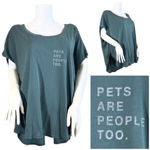 good YOUman Oversized High Low Hem Drop Shoulder Graphic Print Tee SZ M/L $79